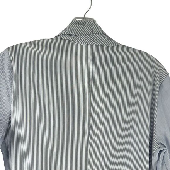 Gossip Italian Top Size 42 US Size 6 Blue Striped Long Sleeve Bow Front Striped - Picture 9 of 10
